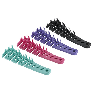 Dompel Sissi Brush 4025 – Rigid Antistatic Barber Finishing Brush for Short Hair – Professional Styling Tool – Black, Green, Pink, Purple